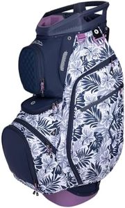 Sun Mountain Women's Diva Lightweight Cart Golf Bag 14-Way Top - 8 Pockets, Smart Dual Strap System, Push-Electric-Riding Cart Compatible Compression Base, 2025 Model - Navy-Navy Flower