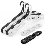 NICEDACK Premium Travel Hangers 6 Pack Portable Folding Clothes Hangers - Super Bearing Collapsible Hanger Foldable Clothes Drying Rack for Travel, Indoor and Outdoor Use (3 PACK Black / 3 PACK White)