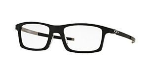 Oakley Men's OX8050 Pitchman Rectangular Prescription Eyeglass Frames, Satin Black/Demo Lens, 55 mm