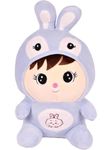 Tinytotem Soft Plush Doll Toy with Rabbit Teddy Bear Gift Toy and Pillow for Kids, Girls and Adults Cute Stuffed Animal Plush Blue Bunny (25cm)