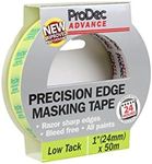 ProDec Advance ATMT006 24mm (1 inch) x 50m Low Tack Precision Edge Multi Surface Painters Masking Tape for Razor Sharp Lines with No Paint Bleed For Indoor Painting and Decorating, Green