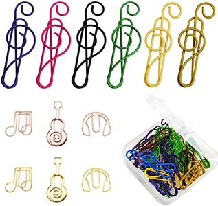 50 clips musicales, con 6 clips de música, clips de metal de colores, divertidos clips de marcapáginas de forma especial, para organizar documentos, facturas, fotos (en caja)