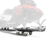 Chievbit Snowmobile Dolly Sets Heavy Duty V-Slide with 2.5” PP/TPR Swivel Casters and Rubber Pad Protecting Skis 1500 lbs Capacity(Black)