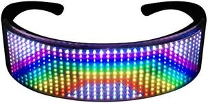 YaSao LED Glasses Customizable BT LED Glasses Colorful Light Glow Glasses DIY Messages 22 Animations 20 Pictures Music Mode Glow Toys for Halloween Party Rave Music Festival