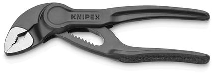 KNIPEX Cobra XS Mini Water Pump Pliers, 100 mm, Nuts to 24 mm, Pipes to 28 mm, Self-Locking, Fine Adjustment by Button Push, Edc, 87 00 100