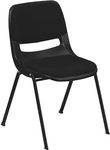 Flash Furniture 5 Pack Hercules Series 880 lb. Capacity Gray Ergonomic Shell Stack Chair with Black Frame