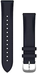 Garmin Quick Release Bands (20 mm), Navy Italian Leather with Silver Hardware