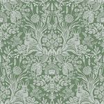 World of Wallpaper Harlen Woodland Animals Flower Wallpaper (Green)