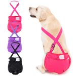 3 Pack Avont Female Dog Nappies with Suspender, Reusable Doggy Diaper Pants for Heat Season Period Incontinence, Washable Sanitary Knickers for Small Medium Large Puppy