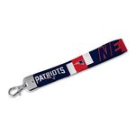 Rico Industries NFL Football New England Patriots Wrist Lanyard Key Chain, Cute Wristlet Strap Keychain Holder for Women Men Car Keys ID Badges Card Wallet Phone Camera