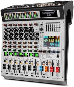 Depusheng AG8 Mixer DJ professionale 8 canali 99 DSP Mixer audio eco con MP3 USB Bluetooth 48V Alimentazione Phantom Raggruppamento e 2 interfacce AUX per la registrazione DJ Stage Karaoke Music Party