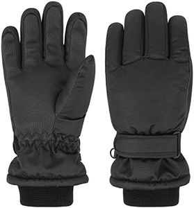 QKURT Gants de Ski pour Enfants, Gants de Neige Imperméables, Mitaines D'extérieur Coupe-Vent, Gants D'hiver Chauds pour Enfants, Luge, Snowboard, Ski, Patinage pour Garçons et Filles de 4 à 13 ans
