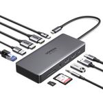 UGREEN Revodok Pro 211 USB C Docking Station, 11-in-1 USB C Hub Dual HDMI 4K@60Hz, Single 8K@30Hz, 10Gbps USB-C and USB-A Data Ports, 100W PD, Ethernet, SD/TF, 3.5mm Audio for XPS, ThinkPad, Surface