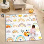 Funsland Baby Play Mat for Floor - 127x127cm Foldable Kids Playmat, Soft Non-Slip Crawling Matt for Toddlers 1 2 3 Years