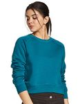 Amazon Brand - Symbol womens Casual Cotton Blend Sweatshirt(AW18WNSSW03_Fog Teal_L)