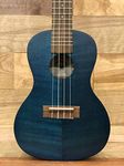 Kala Blue Exotic Mahogany Concert Ukulele Blue Satin Finish KA-CEMB Bundle with a Kala Tuner and Lumintrail Polishing Cloth
