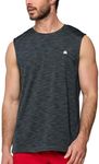 INTO THE AM Performance Muscle Tank Tops for Men S - 4XL - Workout Gym Quick Dry Fit Moisture Wicking Tanks (Charcoal, Medium)