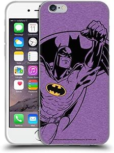 Head Case Designs Officially Licensed Batman DC Comics Purple Logos Soft Gel Case Compatible with Apple iPhone 6 / iPhone 6s