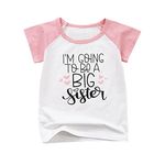 Sanqidu Promoted to Big Sister T Shirts Tops Toddler Baby Girl Going to be a Big Sister Tees Clothes Summer Outfit Announcement Gift (6 Hearts, 4-5 Years)