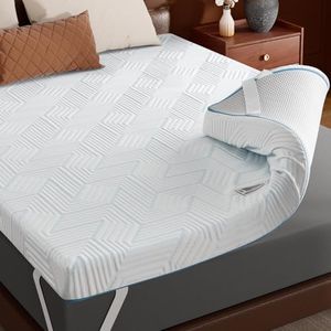 BedStory 4 Inch Queen Size Mattress Topper, High Density Memory Foam Bed Pad for Back Pain Relief, Cooling Skin-Friendly Cover, No Odor, CertiPUR-US Certified