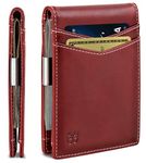 SERMAN BRANDS Money Clip Wallet - Mens Wallets slim Front Pocket RFID Blocking Card Holder Minimalist Mini Bifold (Ruby Red Transformer)