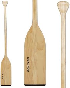 WONITAGO Wooden Canoe Paddle with Ergonomic Palm Grip and Anti-Collision Edge, Floating Wood Canoe Boat Paddle, 122 cm/4 Ft, Wood Color