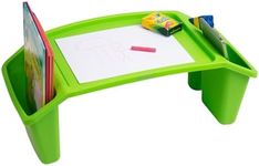 Mind Reader Kids Lap Desk, Activity Tray, Drawing, Stackable, Classroom, Portable, Plastic, 22.25" L x 10.75" W x 8.5" H, Green