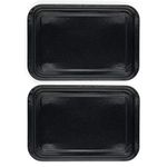 Russell Hobbs COMBO-8316A Baking Tray Set of 2 - Vitreous Enamel Coated Steel Oven Tin, Easy Clean, for Roasting/Baking, Cookies, Durable Flat Baking Pan, Romano Collection, Black, 36 cm