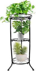 SYAMEET 3 tier Plant Stand, Indoor Outdoor Metal Plants Shelf,Tall Black Metal Rustproof Stable Flower Stand, Multiple Plant Rack,Flower Pot Stand for Corner, Patio, Living Room, Garden.