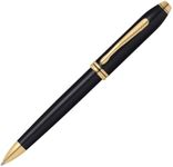 Cross Townsend Black Lacquer Ballpoint Pen with 23KT Gold-Plated Appointments (572TW) by Cross