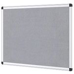 VIZ-PRO Notice Board Felt Grey, Silver Aluminium Frame, 90 X 60 cm