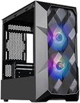 Cooler Master TD300 Mesh White Micro-ATX Tower with Polygonal Mesh Front ana Removable Top Panel, ARGB/PWM Hub Tempered Glass, Dual Sickleflow PWM ARGB Lighting Fans