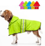 Dolitego Dog Raincoat - Reflective Dog Rain Coat, Waterproof Dog Jacket, Adjustable Dog Rain Jacket with Hoodie, Lightweight Dog Poncho Slicker for Small Medium Large Dogs (Green, Medium)