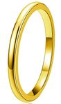 THREE KEYS JEWELRY Womens Tungsten Carbide Unisex Wedding Bands Rings In Gold for Women 2mm Comfort Fit Vintage Size 7