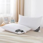 2 Pack Goose Feather and Down Pillows 100% Cotton Shell Soft Hotel Quality Pillows(40% Down)