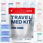 SurviveX Travel Medicine Kit - Compact TSA-Approved Medication Pack for Travel, Camping, Cruises - Includes Over-The-Counter Individual Medicine Packets