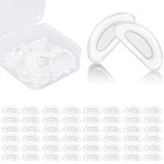 AvoDovA 25 Pairs Eye Glasses Nose Pads, D Shape Adhesive Nose Pads Stick on Anti-Slip Soft Silicone Eyeglasses Nose Pads for Full Frame Glasses Eyeglasses and Sunglasses, 15 x 7 x 2 mm (clear)