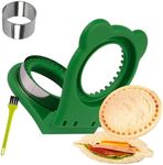 LEPCY Uncrustables Sandwich Maker Sealer Cutter, Crustless Sandwich Cutter, PB&J Uncrustable Maker - Color Green, Round Shape