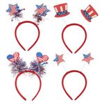 VALICLUD Headband USA Independence Day Party Decoration: 4pcs American Flag Mini Hat Hair Band USA Stars and Stripes Headpiece Accessory for America USA Party Decoration Farewell Party Decoration