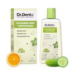 Dr.Dento Cucumber Mint Mouthwash - 300ml | Fresh Breath | No Artificial Flavors & Colors | Alcohol-Free Mouthwash for Men, Women & Kids | Fights Germs (300ml, Cucumber Mint)