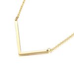 MOMOL Sideways Initial Necklace 18K Gold Plated Stainless Steel Large Big Letters Pendant Necklace Script Name Monogram Necklaces for Women (L)