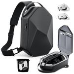 Carrying Case for Meta Quest 3S/Quest 3/Quest 2/Vision Pro/Pico 4, Hard Travel Case Compatible with Kiwi Design/BOBOVR Elite Battery Strap and Controllers Accessories, Crossbody Shoulder Backpack