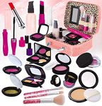 STAY GENT Pretend Makeup Play Set for Girls, Fake Makeup Kit with Cosmetic Bag for Kids Beauty Kit Role Play, Girls Kids Toys Gift for Birthday Christmas Age 3(Not Real Makeup)