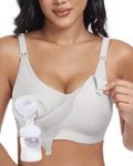 As Fairy Wireless Seamless Pumping Bra Hands Free Nursing Bra Wirefree Comfort Wearable Breast Pump Bra, Grey, 3X-Large Plus