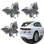 3Pieces Crystal Car Stickers, Bling Butterfly Crystal Rhinestone Car Sticker Decal, Bling Butterfly Car Decorations Rhinestone Accessories for Cars Bumper Window Laptops Luggage.