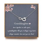 LOVEMY Gift for Granddaughter, Granddaughter Gifts, Sterling Silver Infinity with Heart Necklace from Grandmother, Gifts Girls, Best Birthday Ideas, Graduation