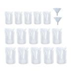 15pcs 3 Mixed Sizes Refillable Drink Pouches for Festivals Clear Travel Plastic Drinks Flasks Cruise Kit Reusable Alcohol Liquor Juice Bags Drink Container Party Halloween Christmas Hot Cold Beverage