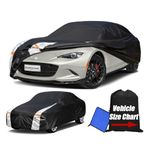 Cotryvox 10-Layer Waterproof Coupe Car Cover. See Vehicle Size-Chart for Accurate Fit. Full Outdoor Small Car Covers. Mazda Miata MX5, Honda S2000. Kia Rio, Sun Snow Rain. Size C1 (See Size Chart)