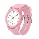 SOCICO Kids Analog Watches for Boys Girls 50M Waterproof Kids Watches Learning Time Children Watch Easy to Read for Ages 3-12 Kids Birthday, Christmas Day, Children's Day Gifts (Light Pink)