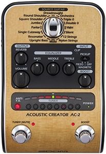 Zoom AC-2 Acoustic Creator, Acoustic DI with Tone Restoration, Tuner, Reverb, EQ, and Anti-Feedback
